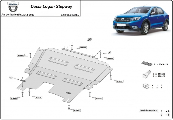 Cubre carter de aluminio Dacia Logan Stepway