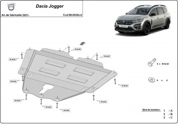 Cubre carter de aluminio Dacia Jogger
