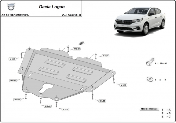 Cubre carter de aluminio Dacia Logan