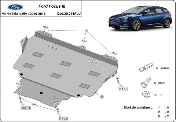 Cubre carter de aluminio Ford Focus