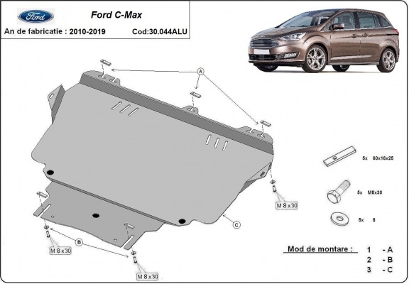 Cubre carter de aluminio Ford C-max