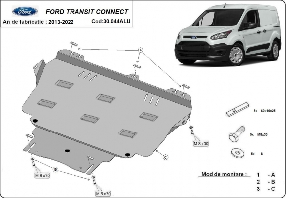 Cubre carter de aluminio Ford Transit Connect