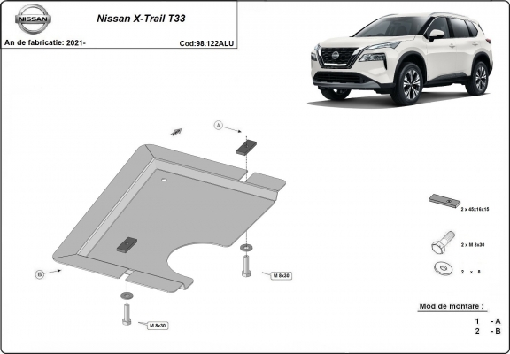 Protector de aluminio del diferencial trasero Dacia Duster - 4x4