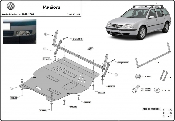 Cubre carter metalico VW Bora