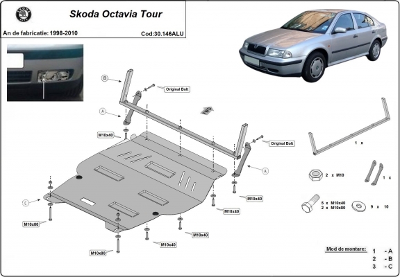 Cubre carter de aluminio Skoda Octavia