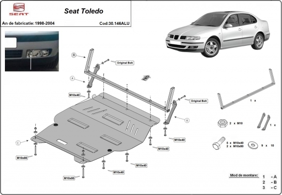 Cubre carter de aluminio Seat Toledo