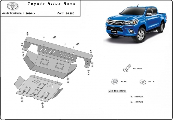 Cubre carter metalico Toyota Hilux Revo