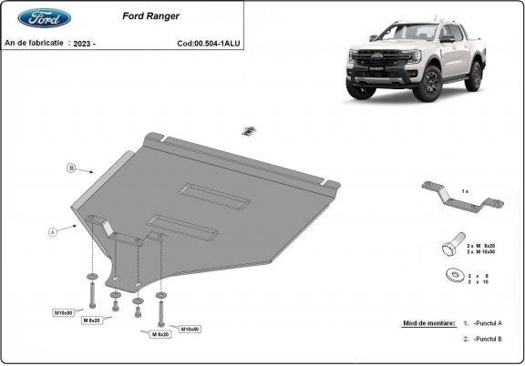 Protector de aluminio de la caja de cambios Ford Ranger