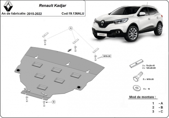Cubre carter de aluminio Renault Kadjar