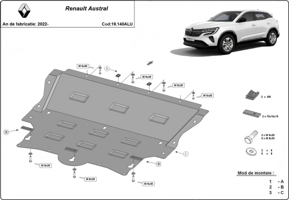 Cubre carter de aluminio Renault Austral