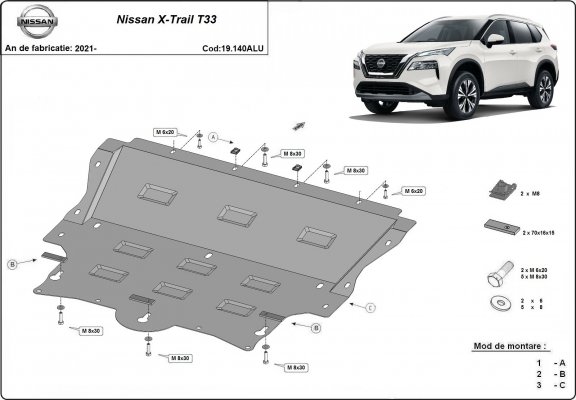 Cubre carter de aluminio Nissan X-Trail T33