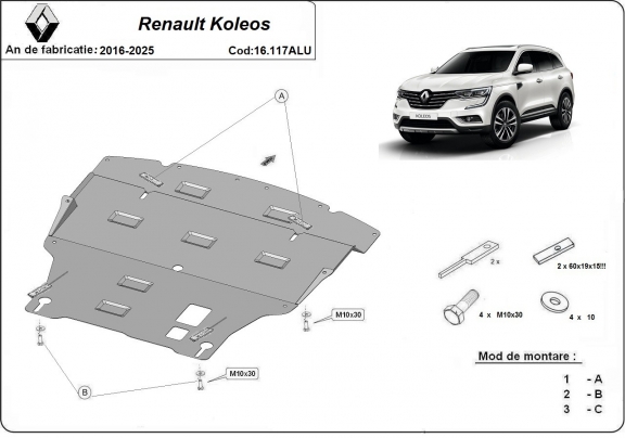 Cubre carter de aluminio Renault Koleos