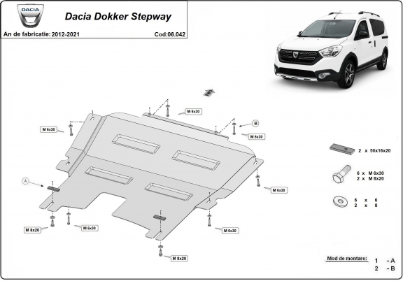 Cubre carter metalico Dacia Dokker Stepway
