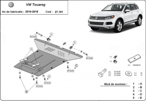 Cubre carter metalico VW Touareg 7P