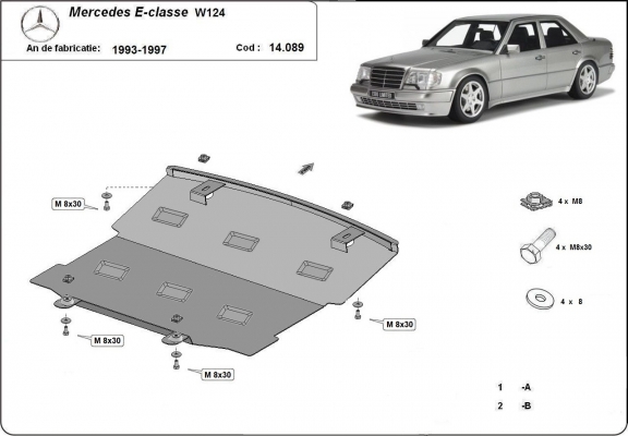 Cubre carter metalico Mercedes E-Classe W124