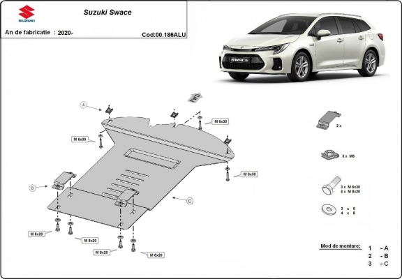 Protector de aluminio del catalizador/cat lock Suzuki Swace