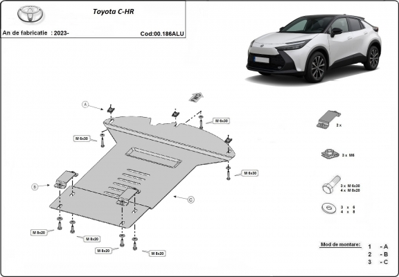 Protector de aluminio del catalizador/cat lock Toyota C-HR