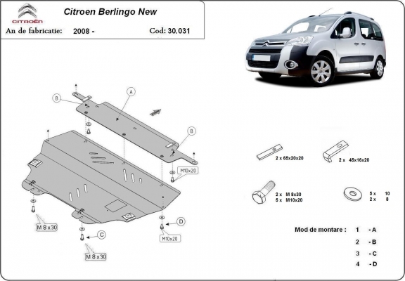 Cubre carter metalico Citroen Berlingo