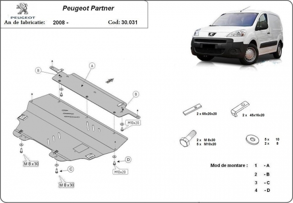 Cubre carter metalico Peugeot Partner