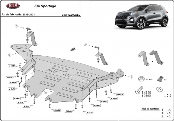 Cubre carter de aluminio Kia Sportage