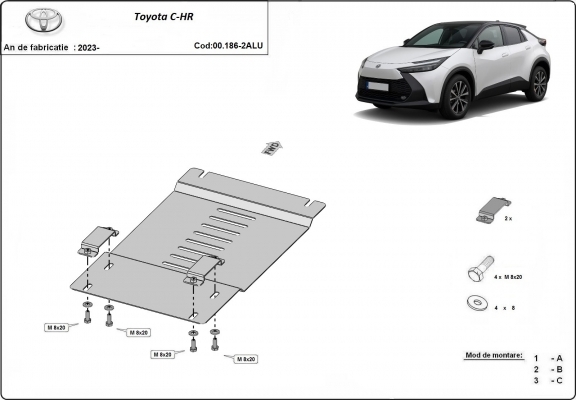 Protector de aluminio del catalizador/cat lock Toyota C-HR