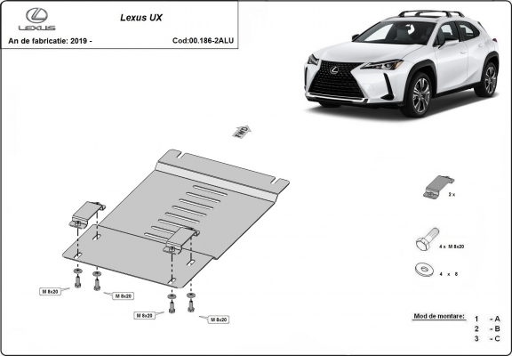 Protector de aluminio del catalizador/cat lock Lexus UX