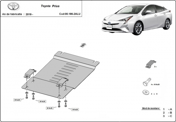 Protector de aluminio del catalizador/cat lock Toyota Prius