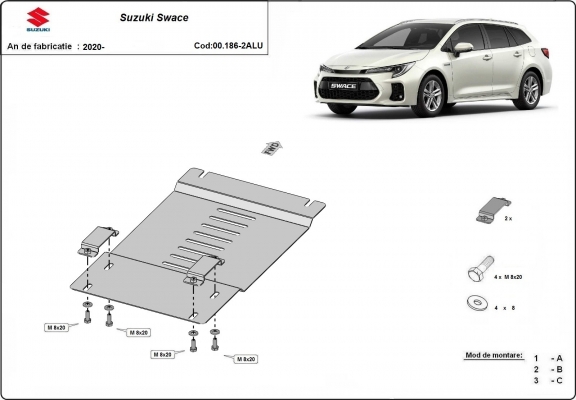 Protector de aluminio del catalizador/cat lock Suzuki Swace