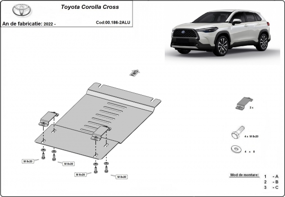 Protector de aluminio del catalizador/cat lock Toyota Corolla Cross