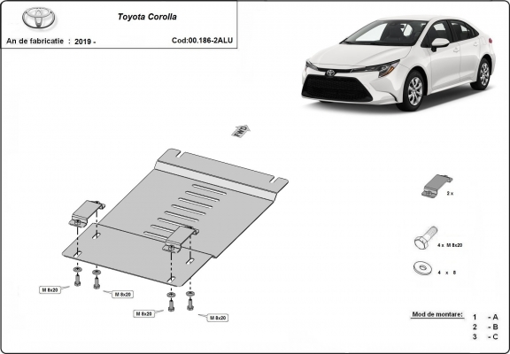 Protector de aluminio del catalizador/cat lock Toyota Corolla