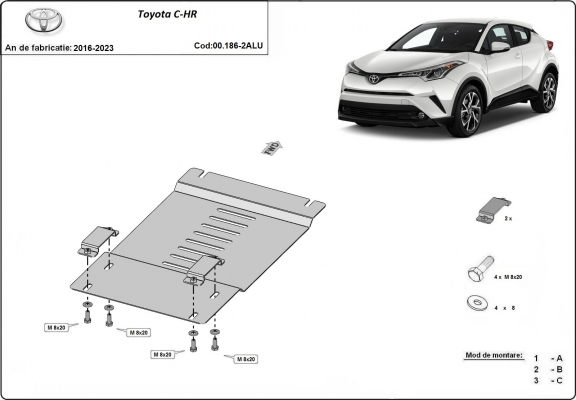 Protector de aluminio del catalizador/cat lock Toyota C-HR