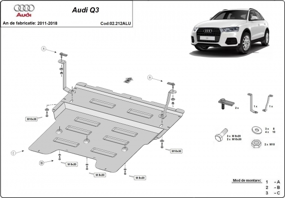 Cubre carter de aluminio Audi Q3