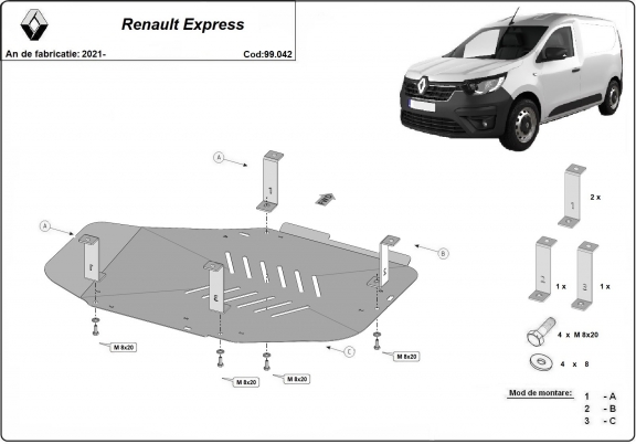 Protector del deposito de combustible Renault Express