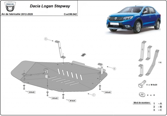 Protector del deposito de combustible Dacia Logan Stepway