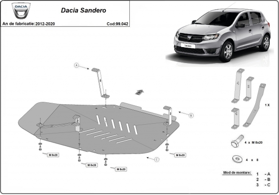 Protector del deposito de combustible Dacia Sandero