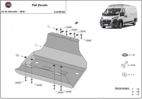Protector del deposito de combustible Fiat Ducato