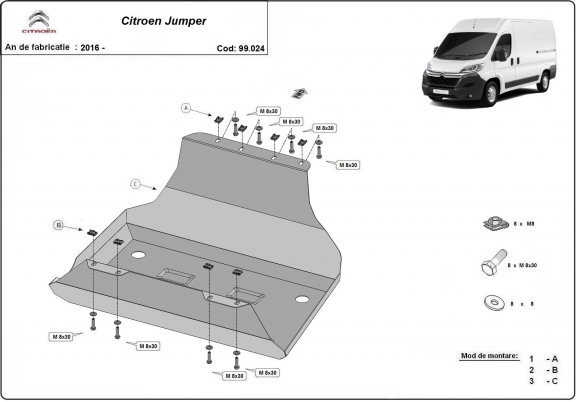Protector del deposito de combustible Citroen Jumper