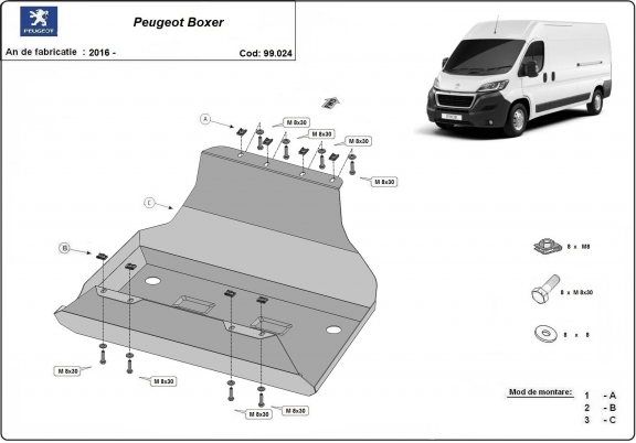 Protector del deposito de combustible Peugeot Boxer