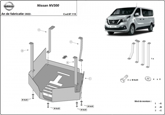 Protector del catalizador/cat lock Nissan NV300