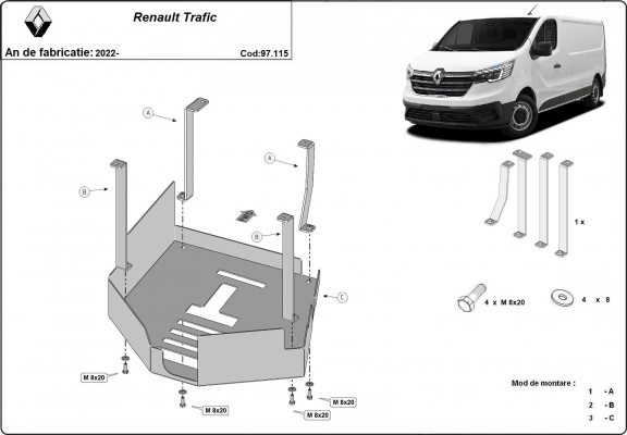 Protector del catalizador/cat lock Renault Trafic