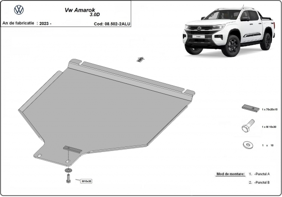 Protector de aluminio de la caja de cambios Volkswagen Amarok