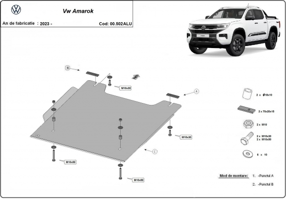 Protector de aluminio de la caja de transferencia Volkswagen Amarok