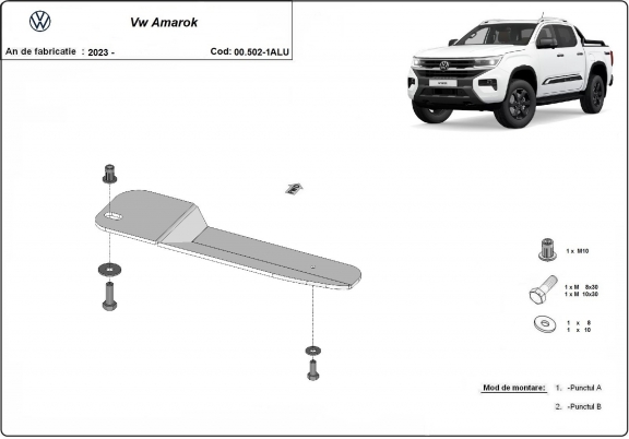 Protector de aluminio del filtro de combustible Volkswagen Amarok