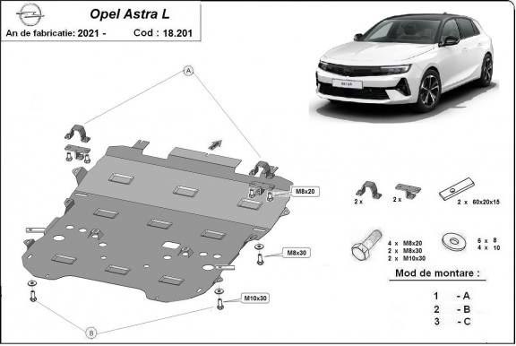 Cubre carter metalico Opel Astra L