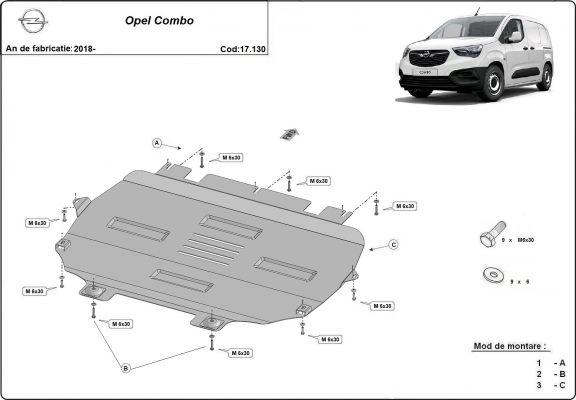 Cubre carter metalico Opel Combo E