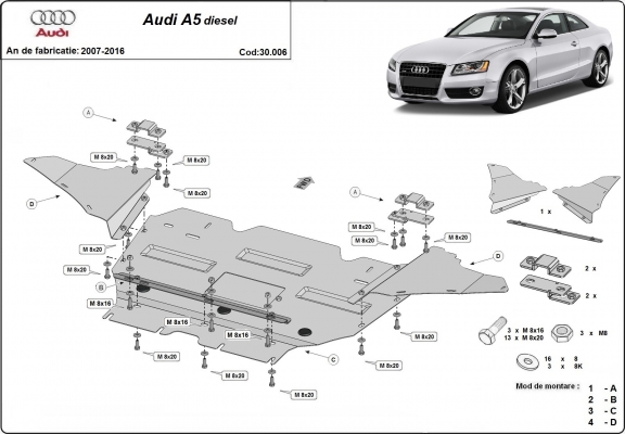 Cubre carter metalico Audi A5 - diesel