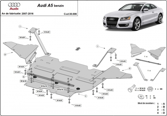 Cubre carter metalico Audi A5 - gasolina