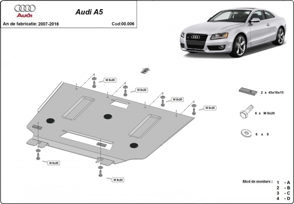 Protector de la caja de cambios Audi A5