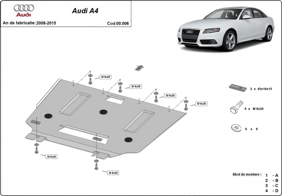 Protector de la caja de cambios Audi A4 4 B8