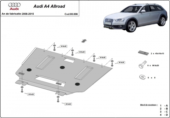 Protector de la caja de cambios Audi A4 B8 All Road